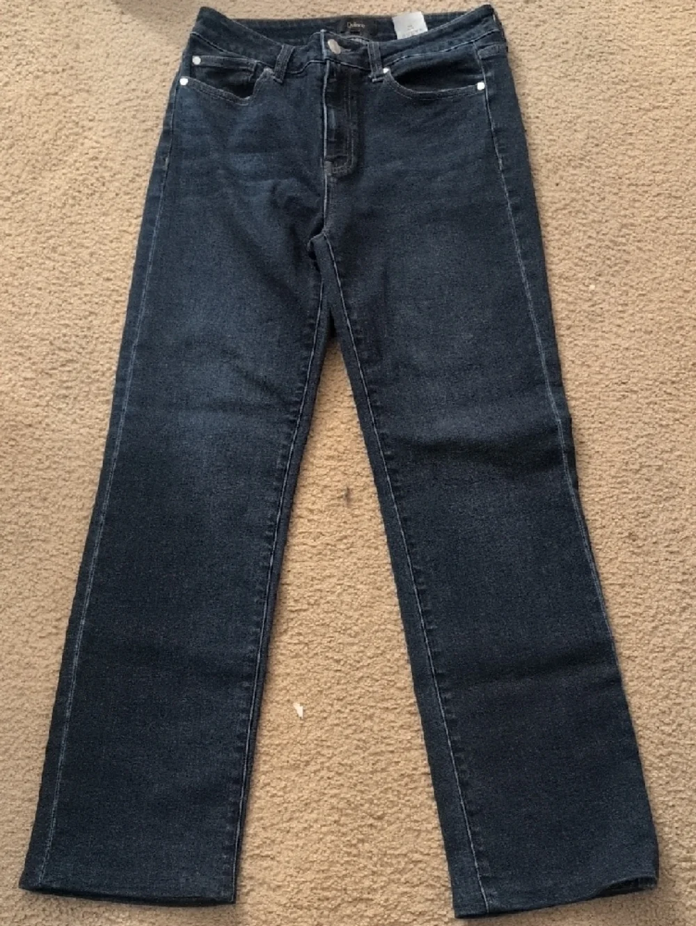 Quince Stretch High Rise Straight Jeans Midnight Blue Size 27